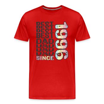 Bester Papa der Welt seit 1996 Vatertag - Männer Premium Bio T-Shirt - Rot - Vorne - Damien (186cm)