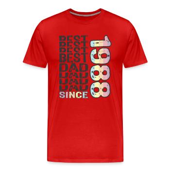 Bester Papa der Welt seit 1988 Vatertag - Männer Premium Bio T-Shirt - Rot - Vorne - Damien (186cm)