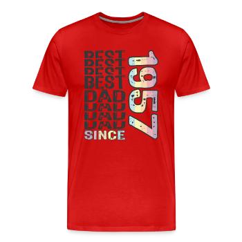 Bester Papa der Welt seit 1957 Vatertag - Männer Premium Bio T-Shirt - Rot - Vorne - Damien (186cm)