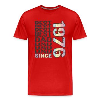 Best dad in the world since 1976 Father's Day - Men's Premium Organic T-Shirt - red - Front - Damien (186cm)