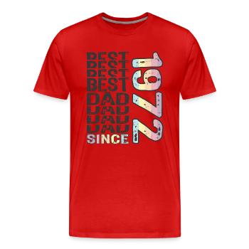 Bester Papa der Welt seit 1972 Vatertag - Männer Premium Bio T-Shirt - Rot - Vorne - Damien (186cm)