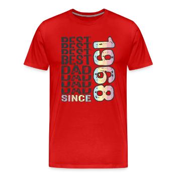 Bester Papa der Welt seit 1968 Vatertag - Männer Premium Bio T-Shirt - Rot - Vorne - Damien (186cm)