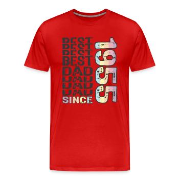 Best dad in the world since 1955 Father's Day - Men's Premium Organic T-Shirt - red - Front - Damien (186cm)