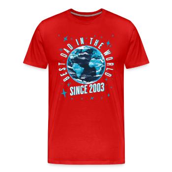 Bester Papa der Welt seit 2003 Vatertag - Männer Premium Bio T-Shirt - Rot - Vorne - Damien (186cm)