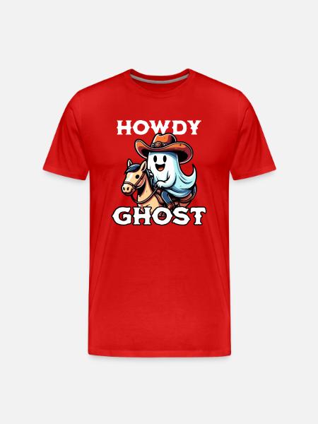 Howdy Ghost - Men's Premium Organic T-Shirt - red