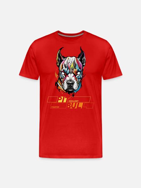 Resilient Fighter - Pit-Bull terrier Pride - Men's Premium Organic T-Shirt - red