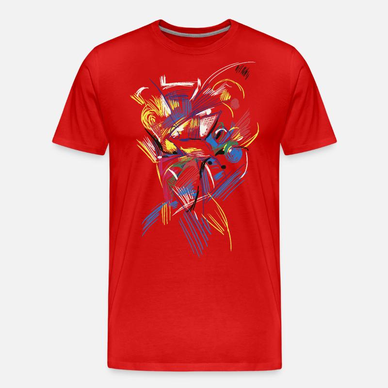 abstrakt - Männer Premium Bio T-Shirt - Rot