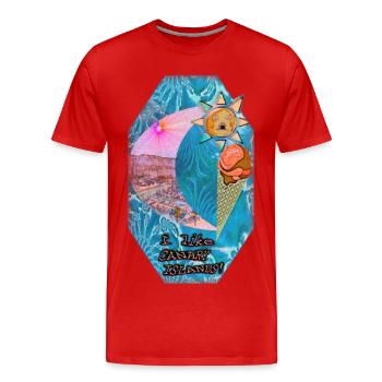 Kanaren mit eigener Note - Relaxen + Sonne tanken - Männer Premium Bio T-Shirt - Rot - Vorne - Damien (186cm)