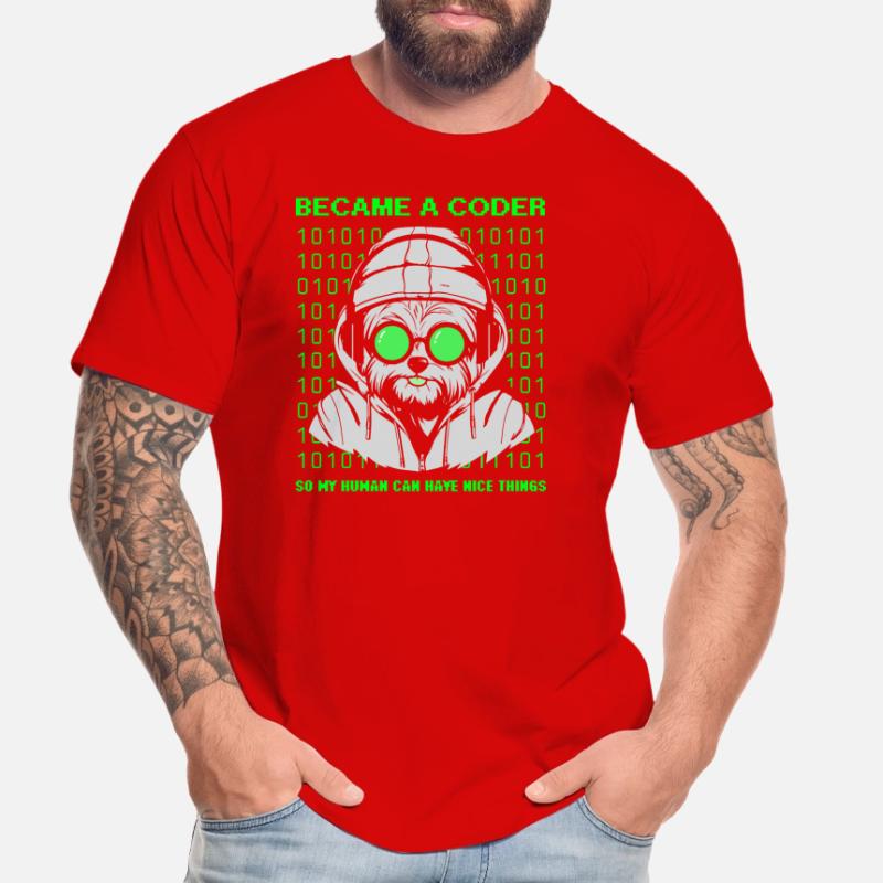 Became a Coder – Cyber Dog Binary Männer Premium Bio T-Shirt