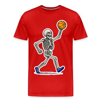 Basketball Skeleton Slam - T-shirt bio Premium Homme - rouge - Devant - Damien (186cm)