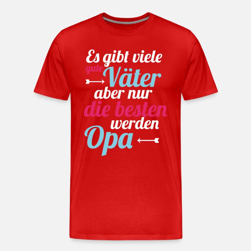 Vater sein - Opa werden - Männer Premium Bio T-Shirt - Rot