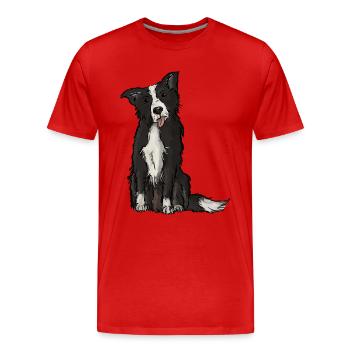 Border Collie - Männer Premium Bio T-Shirt - Rot - Vorne - Damien (186cm)