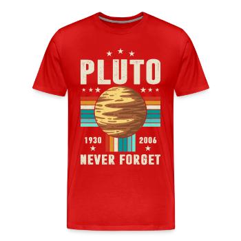 pluton n’oublie jamais Graphique - T-shirt bio Premium Homme - rouge - Devant - Damien (186cm)