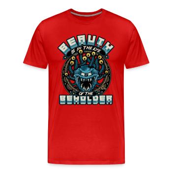 Dungeons And Dragons Beauth Is In Eye Of Beholder - Men's Premium Organic T-Shirt - red - Front - Damien (186cm)