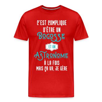 C'est compliqué d'être Bogosse et Astronome - T-shirt bio Premium Homme - rouge - Devant - Damien (186cm)