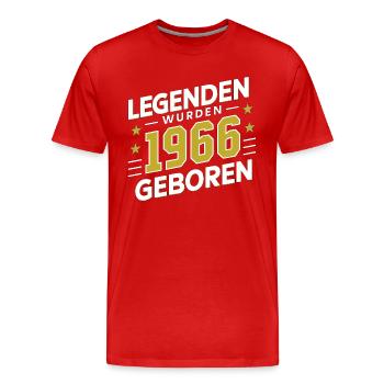 Legenden Wurden 1966 Geboren - Männer Premium Bio T-Shirt - Rot - Vorne - Damien (186cm)