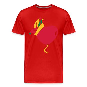 casquette de fou Carnaval Carnaval Coeur Ballon - T-shirt bio Premium Homme - rouge - Devant - Damien (186cm)
