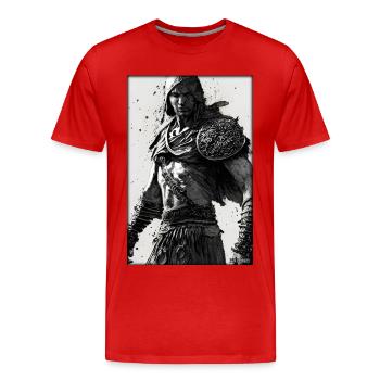 Warrior Sword Vintage Noir Blanc 1 - T-shirt bio Premium Homme - rouge - Devant - Damien (186cm)