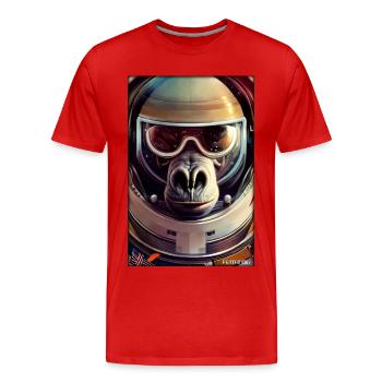 Monkey Animal Astronaute Space Space Universe 3 - T-shirt bio Premium Homme - rouge - Devant - Damien (186cm)