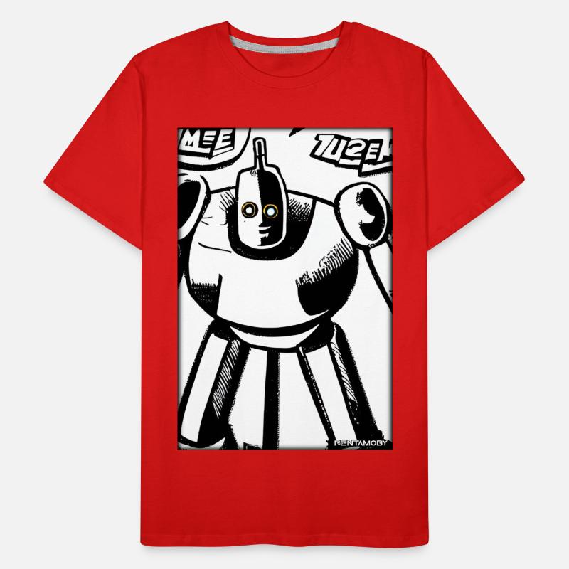Roboter Comic Zukunft Cyborg Maschine Technik Männer Premium Bio T-Shirt