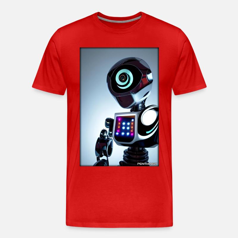 Robot Future Technology Science Android - T-shirt bio Premium Homme - rouge
