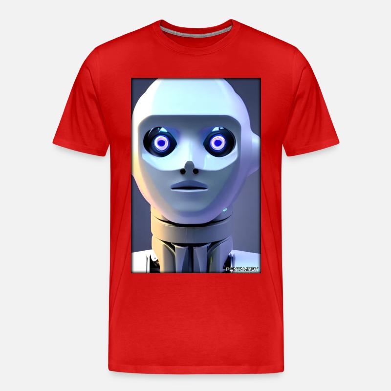 Robot Future Technology Science Android - Men's Premium Organic T-Shirt - red