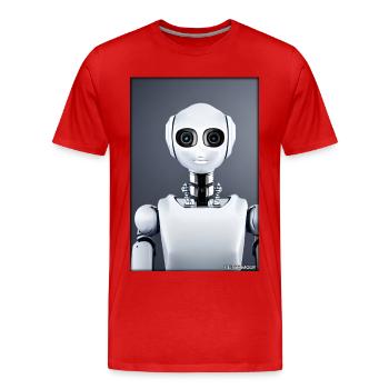 Robot Future Technology Science Android - Men's Premium Organic T-Shirt - red - Front - Damien (186cm)