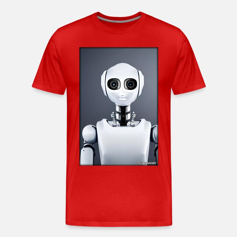 Robot Future Technology Science Android - T-shirt bio Premium Homme - rouge