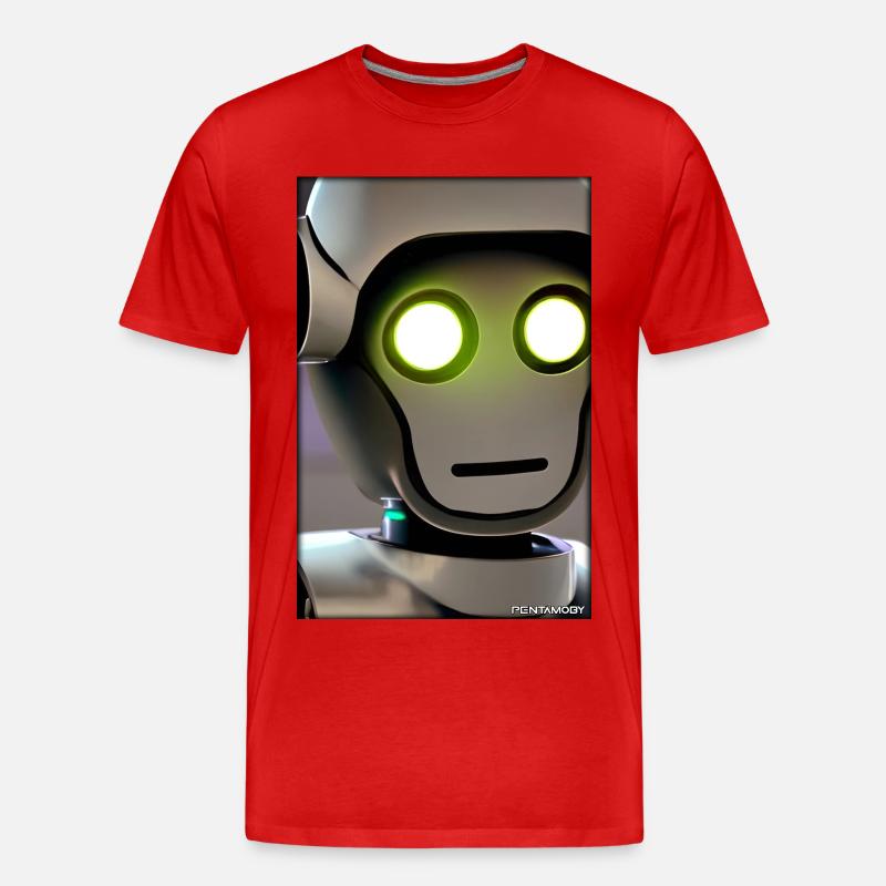 Robot Future Technology Science Android - T-shirt bio Premium Homme - rouge