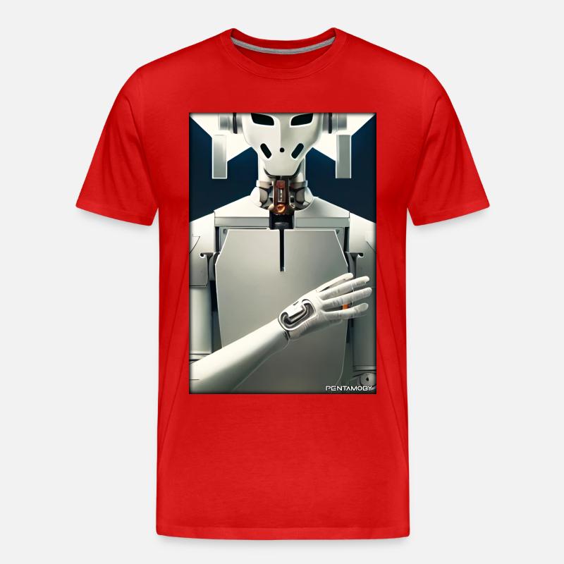 Robot Future Technology Science Android - Men's Premium Organic T-Shirt - red