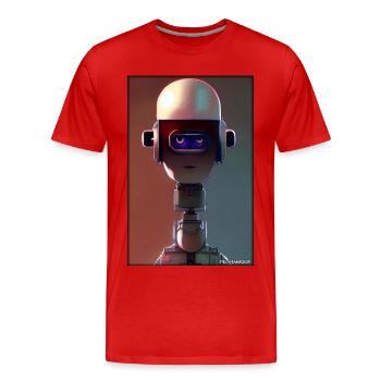 Robot Future Technology Science Android - Men's Premium Organic T-Shirt - red - Front - Damien (186cm)
