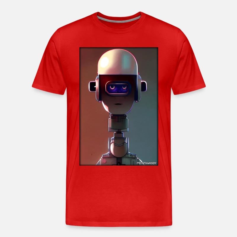 Robot Future Technology Science Android - T-shirt bio Premium Homme - rouge