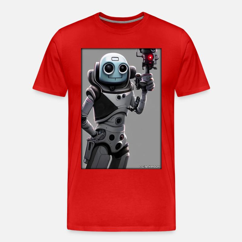 Roboter Zukunft Technik Wissenschaft Android - Männer Premium Bio T-Shirt - Rot