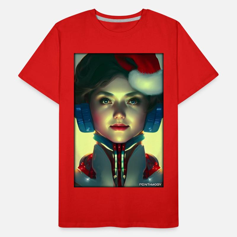 Robots Noël Future Technology Science T-shirt bio Premium Homme