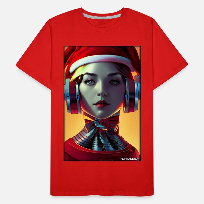 Robots Noël Future Technology Science T-shirt bio Premium Homme