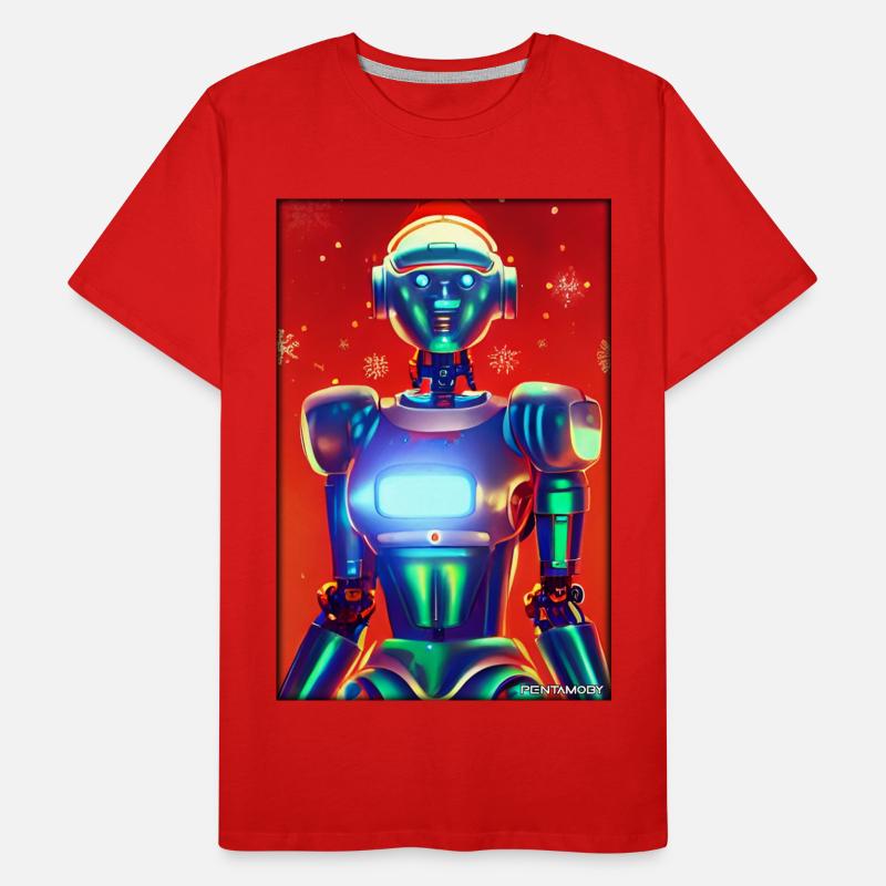 Robots Noël Future Technology Science T-shirt bio Premium Homme