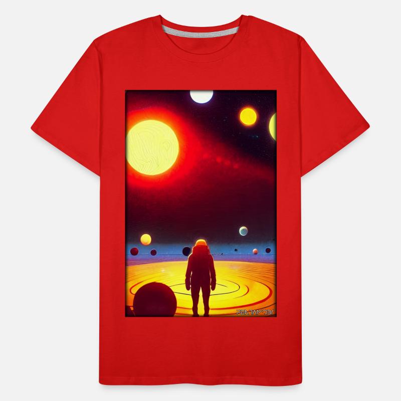 Galaxy Cosmos Universe Solar System Astronaut Men's Premium Organic T-Shirt