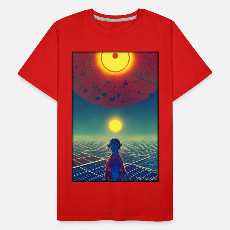 Galaxy Cosmos Universe Solar System Astronaut Men's Premium Organic T-Shirt