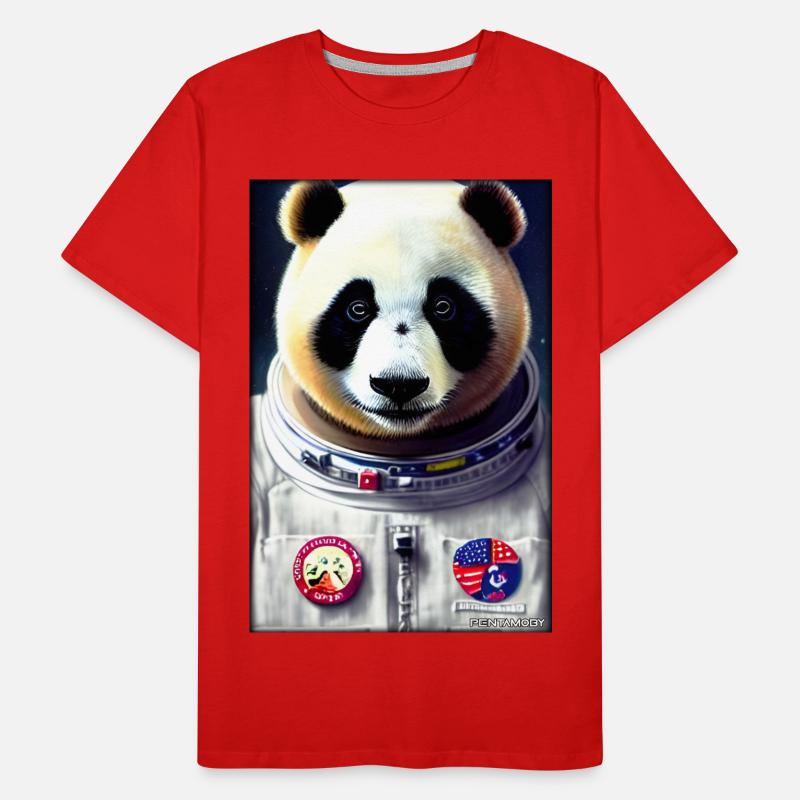Panda Bear Panda Astronaut Future Sci-Fi Technology Men's Premium Organic T-Shirt