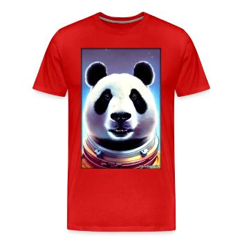 Pandabär Panda Astronaut Zukunft Sci-Fi Technik - Männer Premium Bio T-Shirt - Rot - Vorne - Damien (186cm)