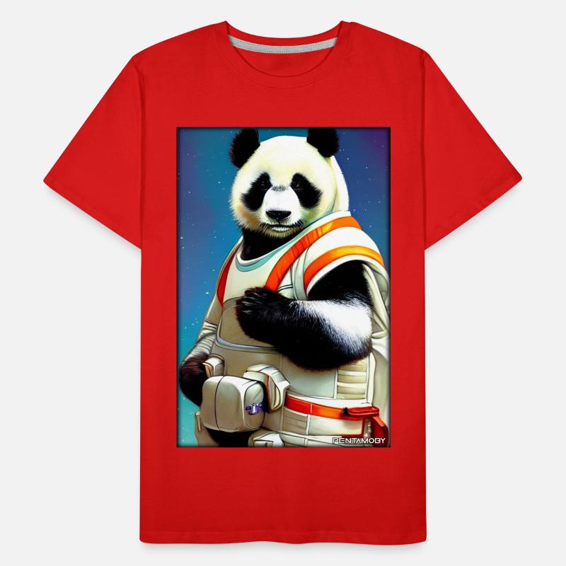 Pandabär Panda Astronaut Zukunft Sci-Fi Technik Männer Premium Bio T-Shirt