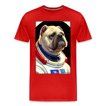 Dog Pet Astronaut Future Sci-Fi Technology - T-shirt bio Premium Homme - rouge - Devant - Damien (186cm)