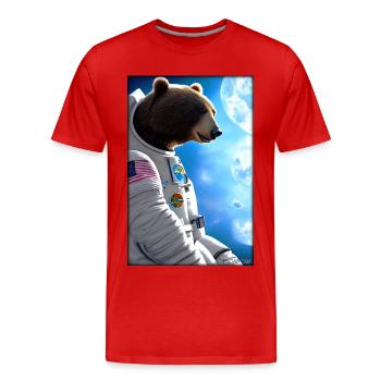 Bear Wildlife Astronaut Future Sci-Fi Technology - T-shirt bio Premium Homme - rouge - Devant - Damien (186cm)