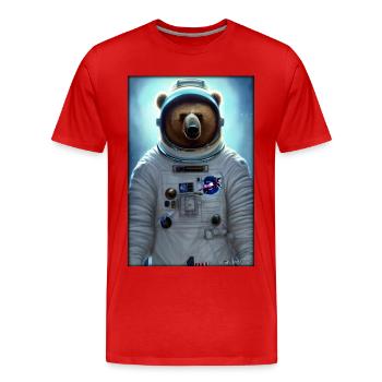 Bear Wildlife Astronaut Future Sci-Fi Technology - T-shirt bio Premium Homme - rouge - Devant - Damien (186cm)