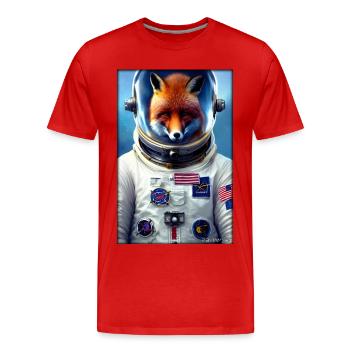 Fox Wildlife Astronaut Future Sci-Fi Technology - T-shirt bio Premium Homme - rouge - Devant - Damien (186cm)