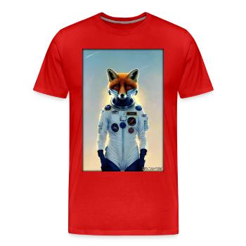 Fox Wildlife Astronaut Future Sci-Fi Technology - T-shirt bio Premium Homme - rouge - Devant - Damien (186cm)