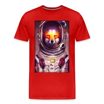 Fox Wildlife Astronaut Future Sci-Fi Technology - T-shirt bio Premium Homme - rouge - Devant - Damien (186cm)