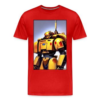 Kampfbot Robot Super Soldat Machine Guerrier - T-shirt bio Premium Homme - rouge - Devant - Damien (186cm)