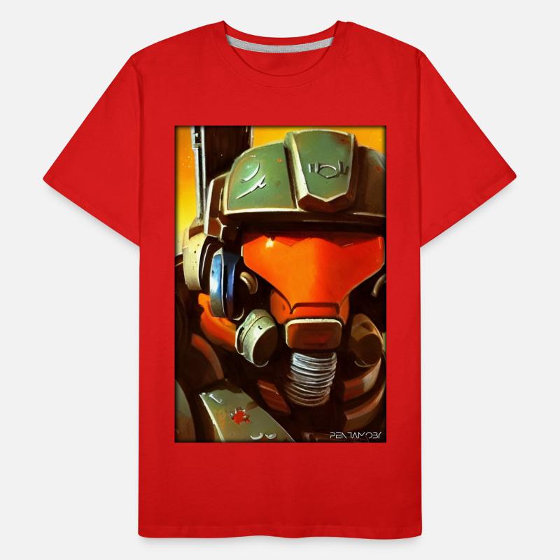 Kampfbot Robot Super Soldat Machine Guerrier T-shirt bio Premium Homme