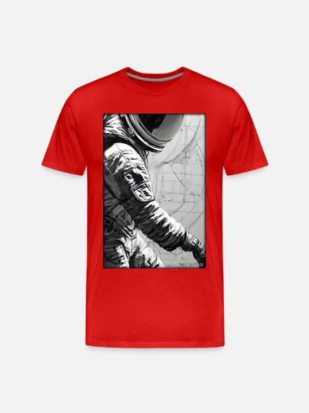 Astronaut Future Sci-Fi Technology - Men's Premium Organic T-Shirt - red